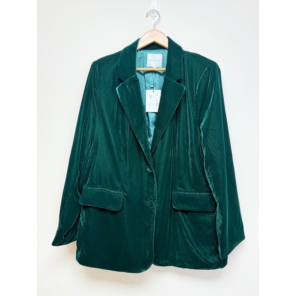 Gibson‎ Latimer Sz 2XL Green Emerald Velvet Blazer NWT